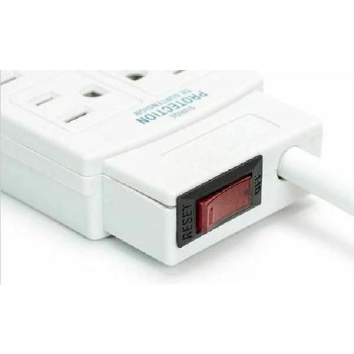10 Outlets 450J Surge Protector Power Strip, 2m (6.56ft) Heavy-Duty Cord - White