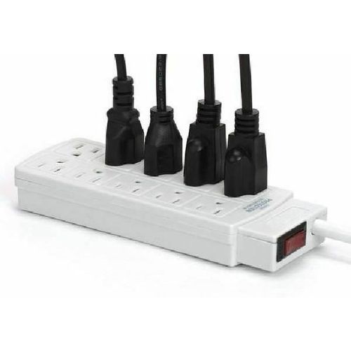 10 Outlets 450J Surge Protector Power Strip, 2m (6.56ft) Heavy-Duty Cord - White