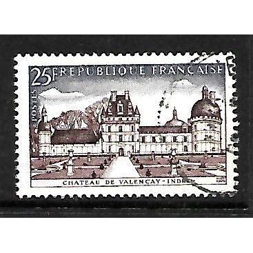 FRANCE 1957 25F CHATEAU DE VALENCAY SG 1353 FINE USED#
