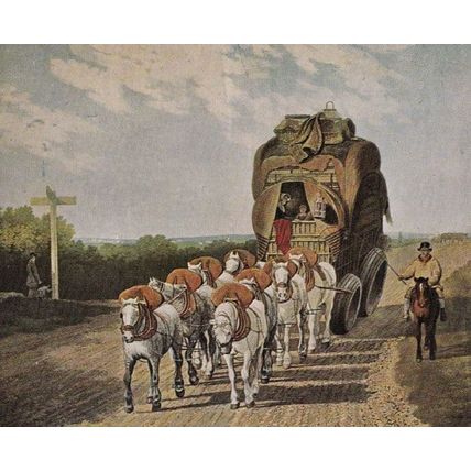 Victorian English Stage Wagon Postcard