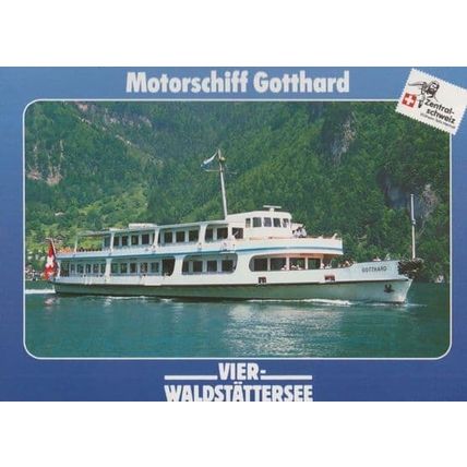 Vierwaldstattersee Gotthard German Cruise Ship Liner Postcard