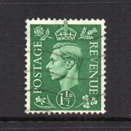 George VI - 1950-52 - 1½d Pale Green (sg505) Used #1