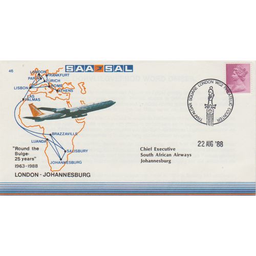 GB 1988 London to Johannesburg First Flight Cover SAA see other listings