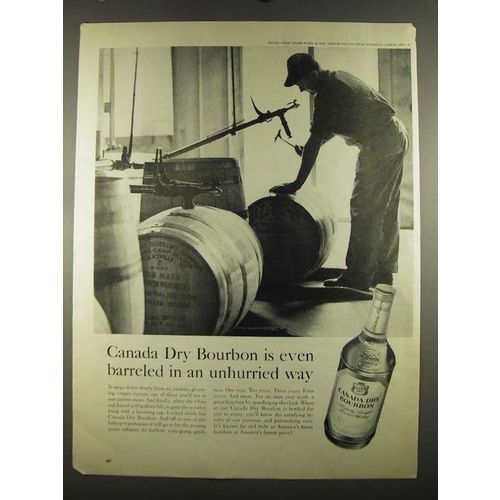 1964 Canada Dry Bourbon Ad - Barreled Unhurried Way