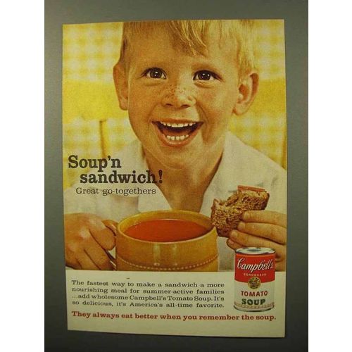 1964 Campbell's Tomato Soup Ad - Soup'n Sandwich