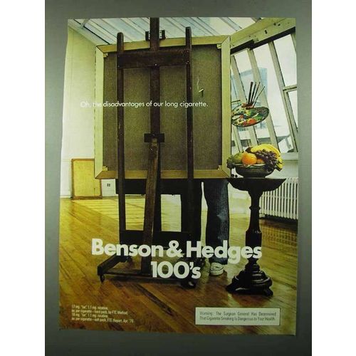 1976 Benson & Hedges 100's Cigarettes Ad - Artist