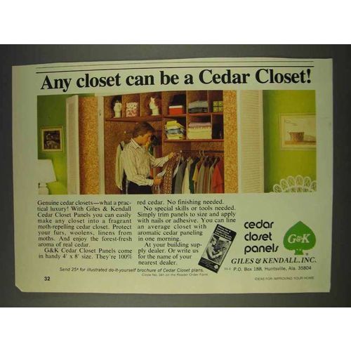 1977 Giles & Kendall Cedar Closet Panels Ad