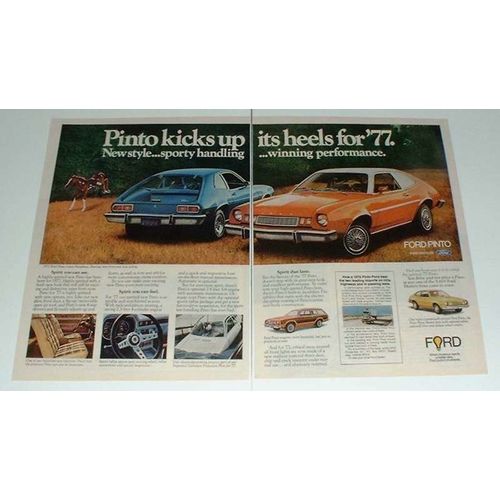 1977 Ford Pinto 3-door Runabout Car Ad - Kicks Up heels