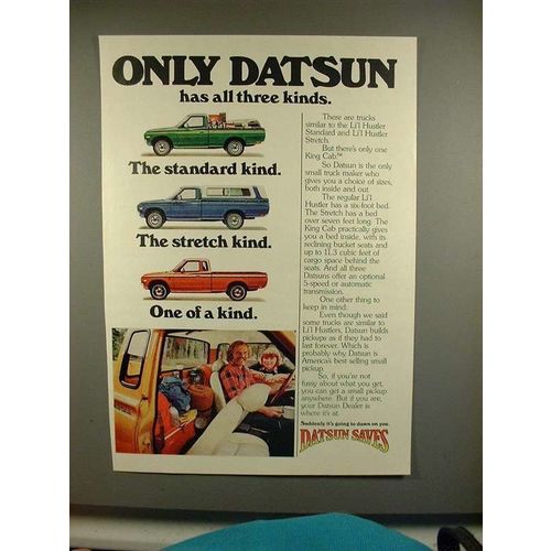 1977 Datsun Li'l Hustler & King Cab Truck Ad!