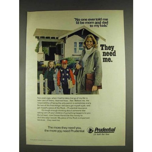 1978 Prudential Insurance Ad - Mom and Dad To My Kids