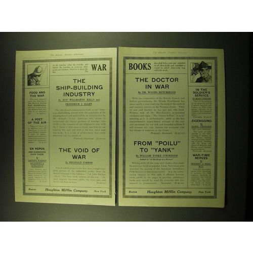 1918 Houghton Mifflin Company Ad - War Books The Ship-Building Industry