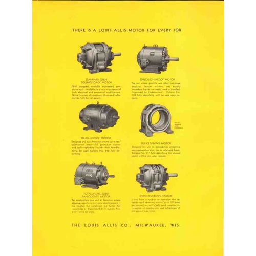 louis allis company 1937 pioneer leader electric motor vintage ad