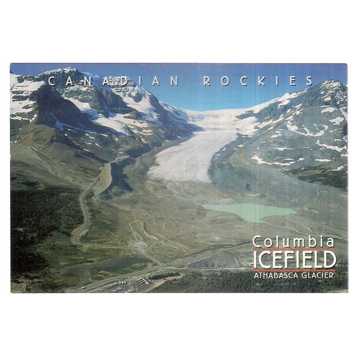 COLUMBIA ICEFIELD, Jasper national park, Canadian Rockies. vintage postcard. a =