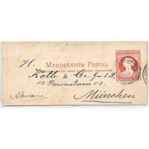 Chile Postal Letter Sta. 1906, to Muchen, Germany, Columbus