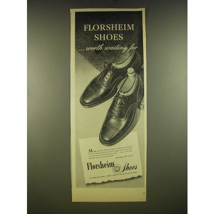 1945 Florsheim Shoes Ad - Florsheim shoes ..worth waiting for