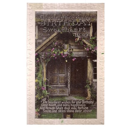 GLADNESS ON YOUR BIRTHDAY SWEETHEART .used vintage postcard RP