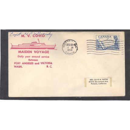 Event Maiden Voyage Signed By Cap 5c Map (Cachet-Label/A) CV41341