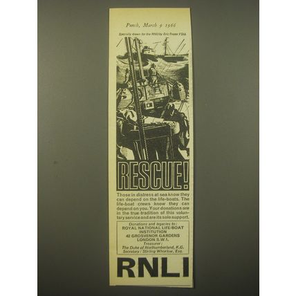 1966 RNLI Royal National Life-Boat Institution Ad - Rescue!