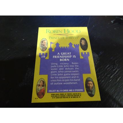 1991 Topps Robin Hood Prince of Thieves Card # 19 A Great Friendship Is Born