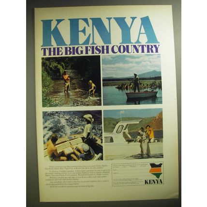 1974 Kenya Tourism Advertisement - Kenya The Big Fish Country