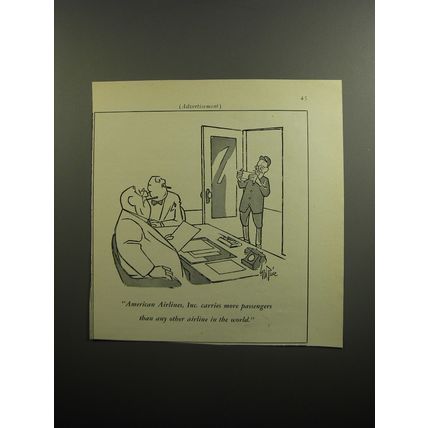 1951 American Airlines Ad - cartoon by George Price - Telegram