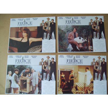 Cinema FIERCE CREATURES John Cleese, Jamie Lee Curtis Lobby Card Set (8)