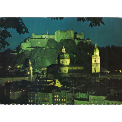 Postcard Salzburg by night, Austria