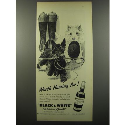 1955 Black & White Scotch Ad - Worth hunting for