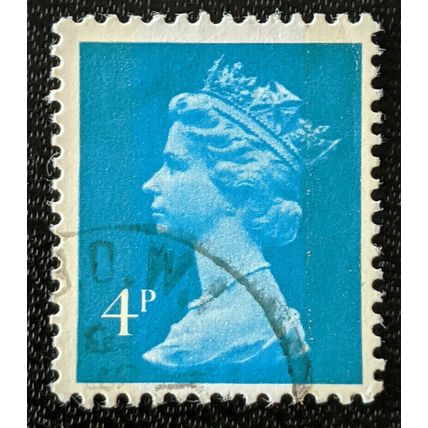 Stamp Great Britain SGX933 1980 4p Queen Elizabeth II Machin 2 bands Used