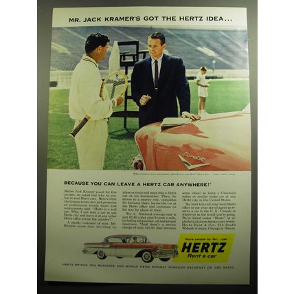 1958 Hertz Rent-a-Car Ad - Mr. Jack Kramer's got the Hertz idea
