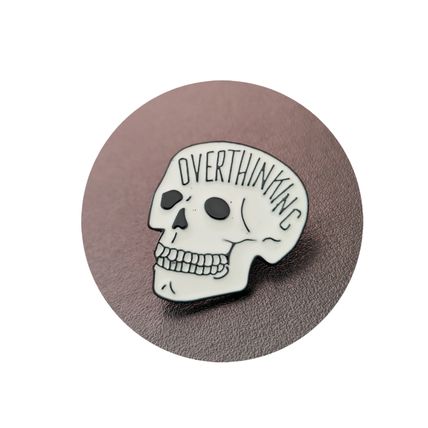 Pin Badge Skull Black & White Enamelled Metal 2.6 cm x 2.7 cm Comic Style BA21