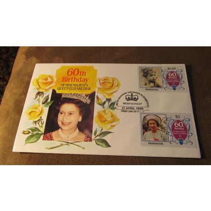 1986 Queen Elizabeth 60th Birthday First Day Cover - Montserrat - v2