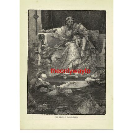 Death Of Sardanapalus, Early History, Book Illustration (Print), 1888