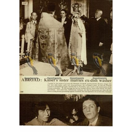 Kaisers Sister Victoria Marries ex-Dish Washer, 1927, Book Illustration, 1938