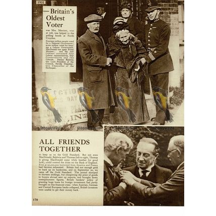 Britain's Oldest Voter, Mrs Merriott, 106, 1931, Book Illustration, 1938