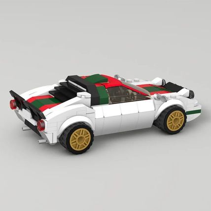 LANCIA STRATOS Rally Car Brick Model MOC - 287 pieces, 8 studs wide