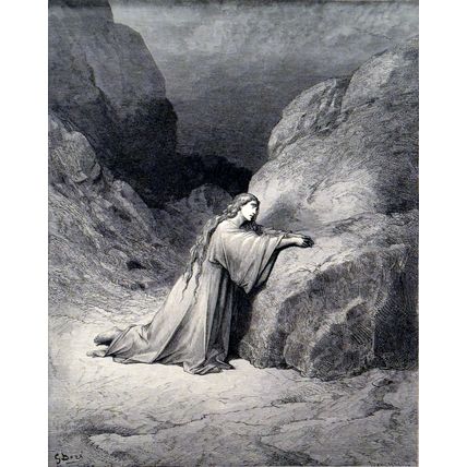 MARY MAGDALENE REPENTANT 1885 Gustave Doré - Pannemaker ANTIQUE ENGRAVING