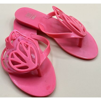 MEL DREAMED BY MELISSA Sandals Butterfly Wing Girls US Size 13 Slip-ons Hot Pink