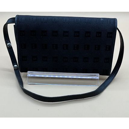 A Beautiful Vintage Rare Cotton/leather Black Bally Crossbody Wristlet Wallet