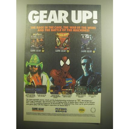 1993 Flying Edge Video Games Ad - WWF WrestleMania; Spider-Man; T2 Judgment Day