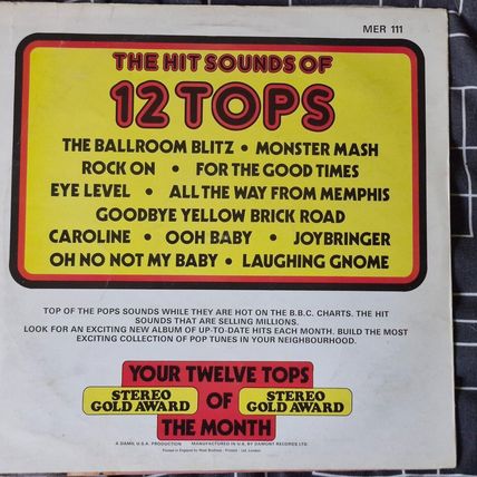 Unknown Artist – 12 Tops - Todays Top Hits (MER111) 1973 (LP)