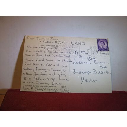 DURLSTON BAY AND HEADLAND, SWANAGE, DORSET used postcard PT2129 1966 pm =