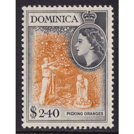 Dominica QEII 1954-62 $2.40 Yellow-Orange Black SG158 Mint MNH