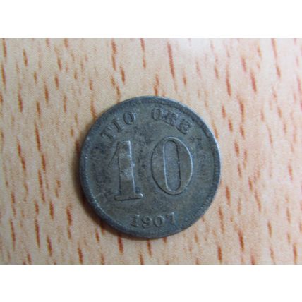 Sweden 1907 Silver 10 Ore Coin