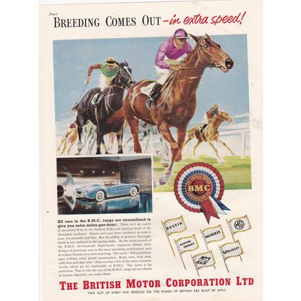 1956 BRITISH MOTOR CORPORATION LTD MAGAZINE ADVERT