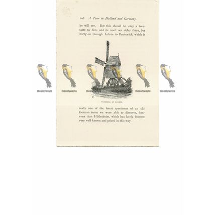 Windmill at Lehrte, Holland, Book Illustration (Print), 1889