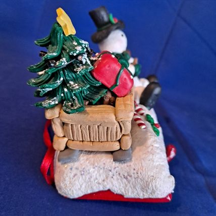 Studio 33 SNOWMAN Christmas STOCKING HOLDER Mantel Hanger Hook Resin Cast Iron