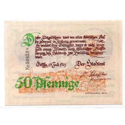 1921 Germany Gotha Notgeld Set of 4 Notes (1558)