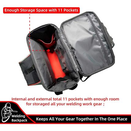 MELOTOUGH Welding Tool Backpack for Tools and Helmet Extreme Gear Pack with Helm