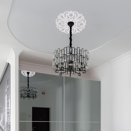 Canomo 24" OD X 5" ID White Ceiling Medallion 4-Piece Set Ceiling Medallion for